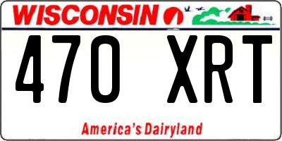 WI license plate 470XRT