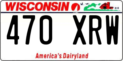 WI license plate 470XRW