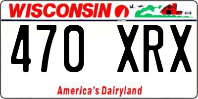 WI license plate 470XRX