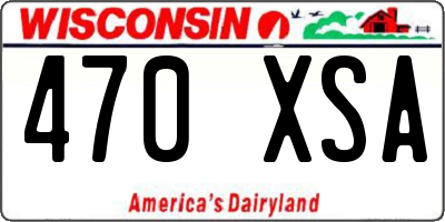 WI license plate 470XSA