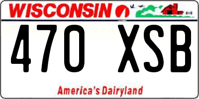 WI license plate 470XSB