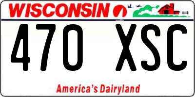 WI license plate 470XSC