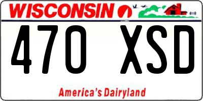 WI license plate 470XSD