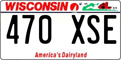 WI license plate 470XSE