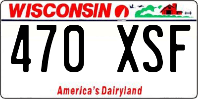 WI license plate 470XSF