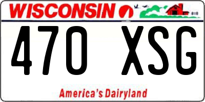 WI license plate 470XSG