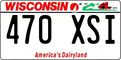 WI license plate 470XSI