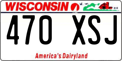 WI license plate 470XSJ