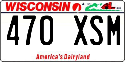 WI license plate 470XSM