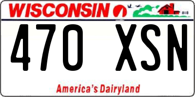 WI license plate 470XSN