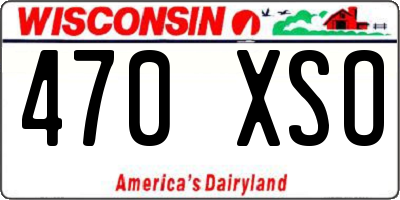WI license plate 470XSO