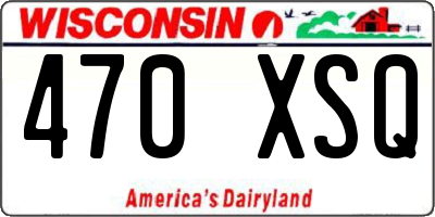 WI license plate 470XSQ