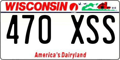 WI license plate 470XSS