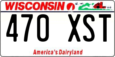 WI license plate 470XST