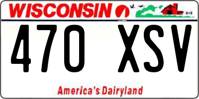 WI license plate 470XSV