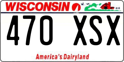 WI license plate 470XSX