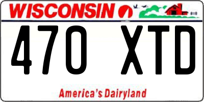 WI license plate 470XTD