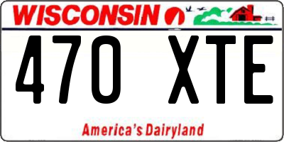 WI license plate 470XTE