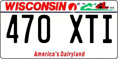 WI license plate 470XTI