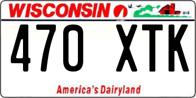 WI license plate 470XTK