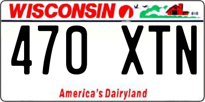 WI license plate 470XTN