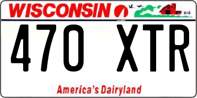 WI license plate 470XTR