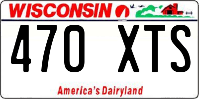 WI license plate 470XTS