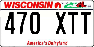 WI license plate 470XTT