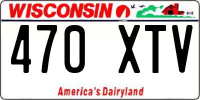 WI license plate 470XTV
