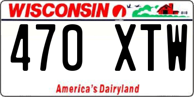 WI license plate 470XTW