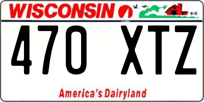 WI license plate 470XTZ