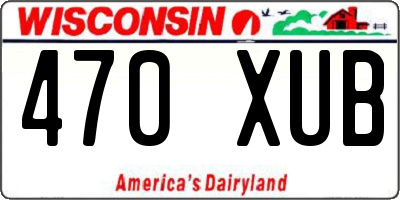 WI license plate 470XUB