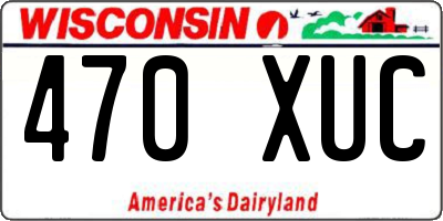 WI license plate 470XUC