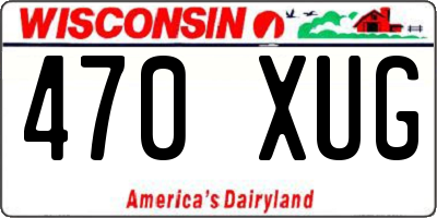 WI license plate 470XUG