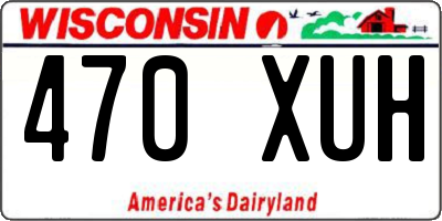 WI license plate 470XUH