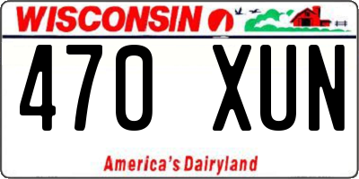 WI license plate 470XUN