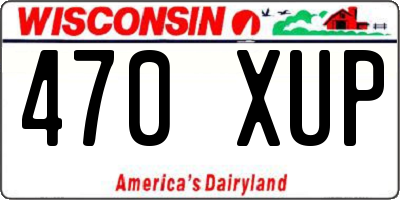 WI license plate 470XUP