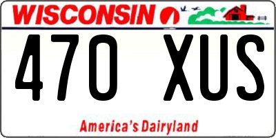 WI license plate 470XUS