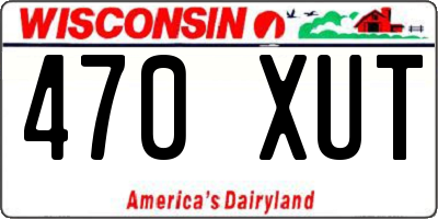 WI license plate 470XUT