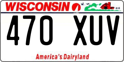 WI license plate 470XUV
