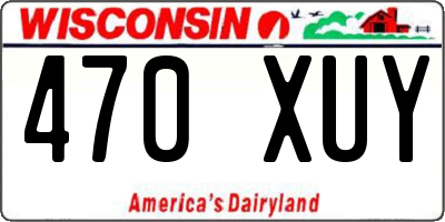 WI license plate 470XUY