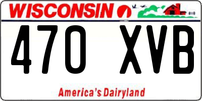 WI license plate 470XVB