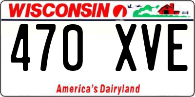WI license plate 470XVE