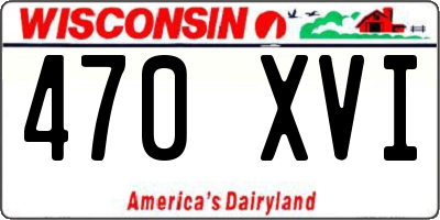 WI license plate 470XVI