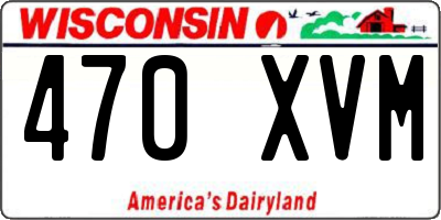WI license plate 470XVM