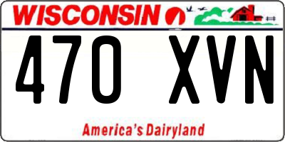 WI license plate 470XVN