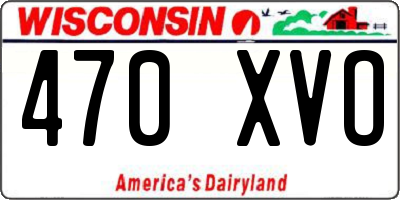 WI license plate 470XVO