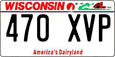 WI license plate 470XVP