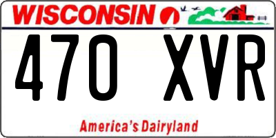 WI license plate 470XVR