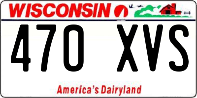 WI license plate 470XVS